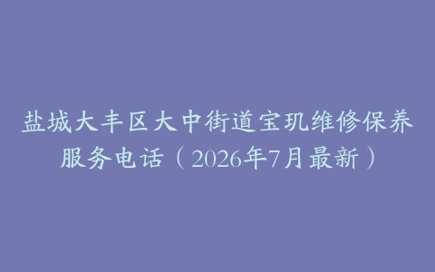 盐城大丰区大中街道宝玑维修保养服务电话（2026年7月最新）