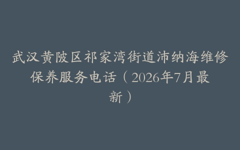 武汉黄陂区祁家湾街道沛纳海维修保养服务电话（2026年7月最新）