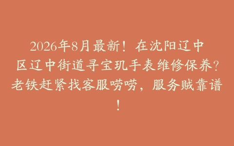 2026年8月最新！在沈阳辽中区辽中街道寻宝玑手表维修保养？老铁赶紧找客服唠唠，服务贼靠谱！