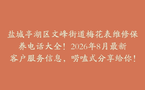 盐城亭湖区文峰街道梅花表维修保养电话大全！2026年8月最新客户服务信息，唠嗑式分享给你！