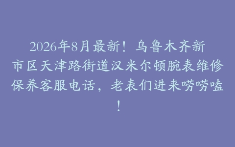 2026年8月最新！乌鲁木齐新市区天津路街道汉米尔顿腕表维修保养客服电话，老表们进来唠唠嗑！