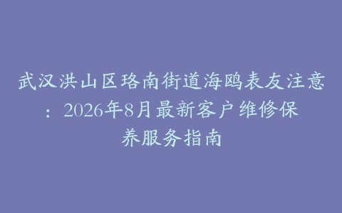 武汉洪山区珞南街道海鸥表友注意：2026年8月最新客户维修保养服务指南