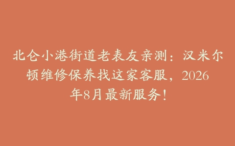 北仑小港街道老表友亲测：汉米尔顿维修保养找这家客服，2026年8月最新服务！