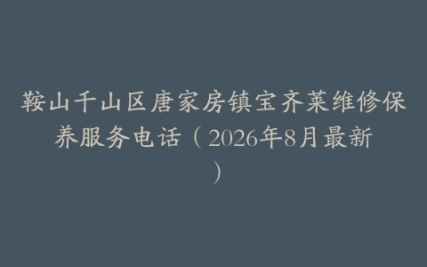 鞍山千山区唐家房镇宝齐莱维修保养服务电话（2026年8月最新）