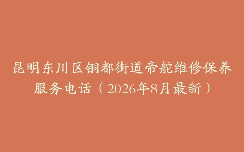 昆明东川区铜都街道帝舵维修保养服务电话（2026年8月最新）