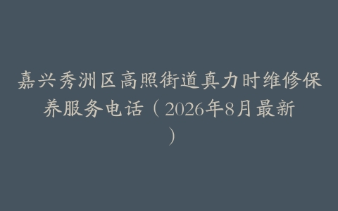 嘉兴秀洲区高照街道真力时维修保养服务电话（2026年8月最新）