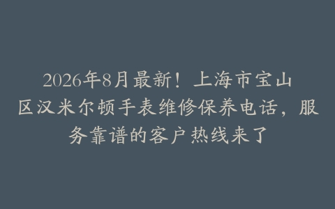2026年8月最新！上海市宝山区汉米尔顿手表维修保养电话，服务靠谱的客户热线来了