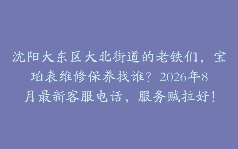 沈阳大东区大北街道的老铁们，宝珀表维修保养找谁？2026年8月最新客服电话，服务贼拉好！