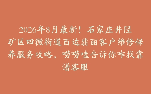 2026年8月最新！石家庄井陉矿区四微街道百达翡丽客户维修保养服务攻略，唠唠嗑告诉你咋找靠谱客服