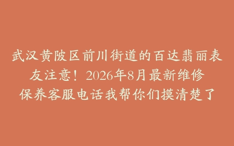 武汉黄陂区前川街道的百达翡丽表友注意！2026年8月最新维修保养客服电话我帮你们摸清楚了