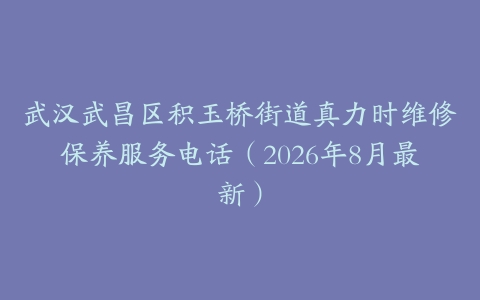 武汉武昌区积玉桥街道真力时维修保养服务电话（2026年8月最新）