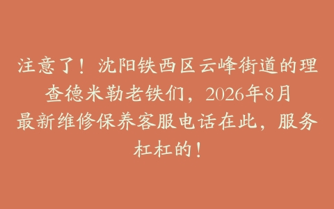 注意了！沈阳铁西区云峰街道的理查德米勒老铁们，2026年8月最新维修保养客服电话在此，服务杠杠的！
