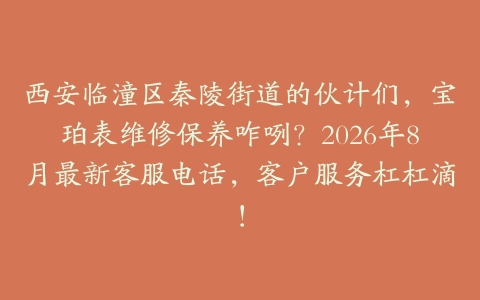 西安临潼区秦陵街道的伙计们，宝珀表维修保养咋咧？2026年8月最新客服电话，客户服务杠杠滴！