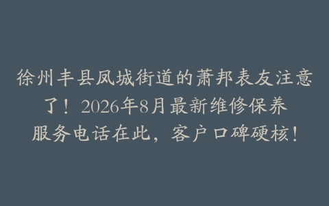 徐州丰县凤城街道的萧邦表友注意了！2026年8月最新维修保养服务电话在此，客户口碑硬核！