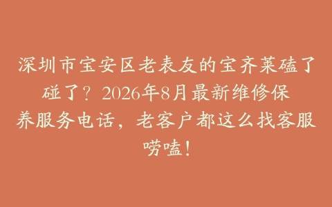深圳市宝安区老表友的宝齐莱磕了碰了？2026年8月最新维修保养服务电话，老客户都这么找客服唠嗑！