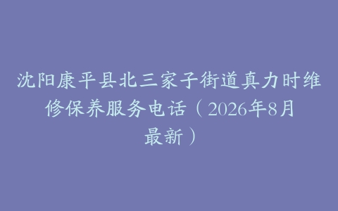 沈阳康平县北三家子街道真力时维修保养服务电话（2026年8月最新）