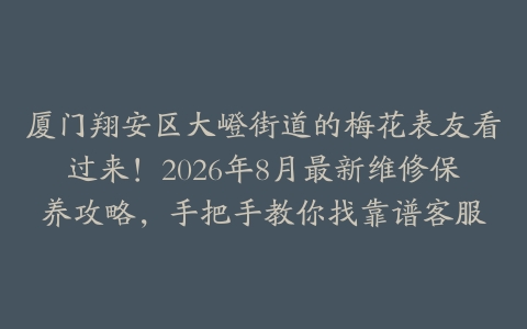 厦门翔安区大嶝街道的梅花表友看过来!2026年8月最新维修保养攻略,手把手教你找靠谱客服