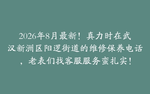2026年8月最新！真力时在武汉新洲区阳逻街道的维修保养电话，老表们找客服服务蛮扎实！