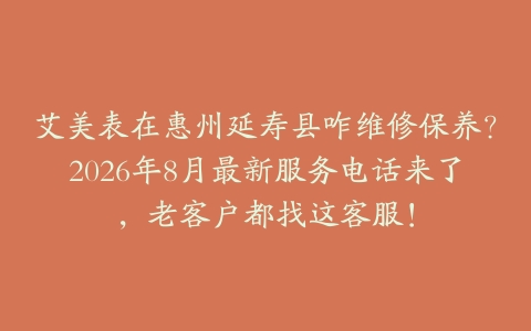 艾美表在惠州延寿县咋维修保养？2026年8月最新服务电话来了，老客户都找这客服！