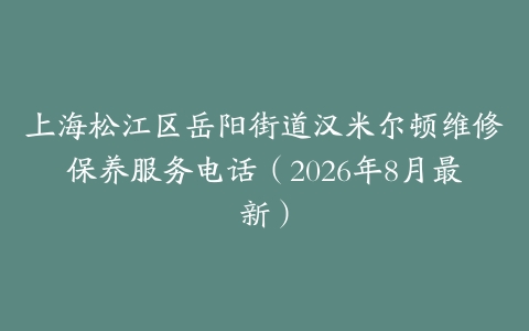 上海松江区岳阳街道汉米尔顿维修保养服务电话（2026年8月最新）
