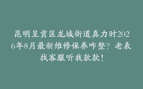昆明呈贡区龙城街道真力时2026年8月最新维修保养咋整？老表找客服听我款款！