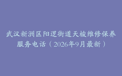 武汉新洲区阳逻街道天梭维修保养服务电话（2026年9月最新）