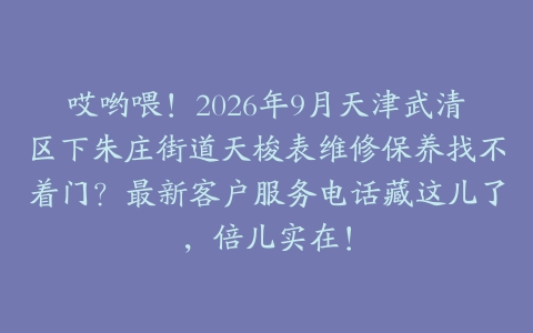 哎哟喂！2026年9月天津武清区下朱庄街道天梭表维修保养找不着门？最新客户服务电话藏这儿了，倍儿实在！