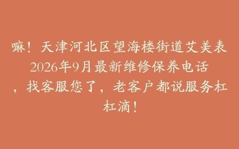 嘛！天津河北区望海楼街道艾美表2026年9月最新维修保养电话，找客服您了，老客户都说服务杠杠滴！