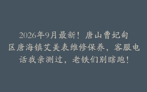 2026年9月最新！唐山曹妃甸区唐海镇艾美表维修保养，客服电话我亲测过，老铁们别瞎跑！
