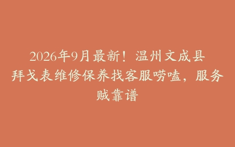 2026年9月最新!温州文成县拜戈表维修保养找客服唠嗑,服务贼靠谱