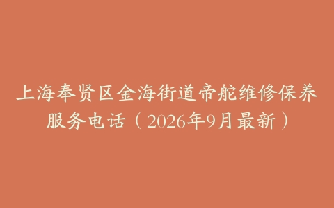 上海奉贤区金海街道帝舵维修保养服务电话（2026年9月最新）