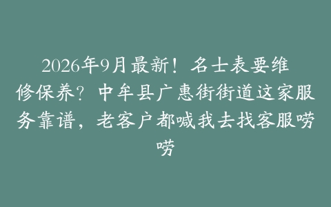 2026年9月最新！名士表要维修保养？中牟县广惠街街道这家服务靠谱，老客户都喊我去找客服唠唠
