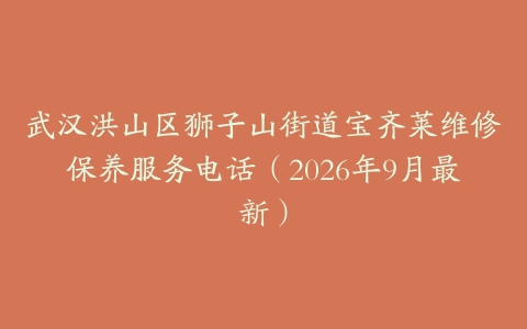武汉洪山区狮子山街道宝齐莱维修保养服务电话（2026年9月最新）