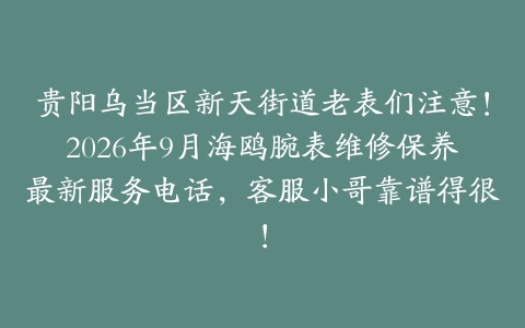 贵阳乌当区新天街道老表们注意！2026年9月海鸥腕表维修保养最新服务电话，客服小哥靠谱得很！