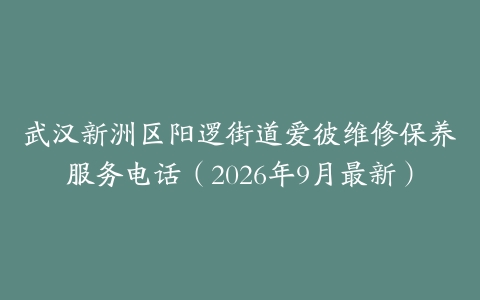 武汉新洲区阳逻街道爱彼维修保养服务电话（2026年9月最新）