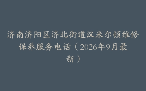 济南济阳区济北街道汉米尔顿维修保养服务电话（2026年9月最新）