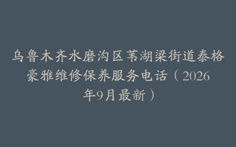 乌鲁木齐水磨沟区苇湖梁街道泰格豪雅维修保养服务电话（2026年9月最新）