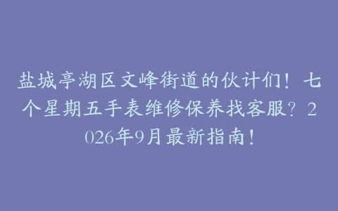 盐城亭湖区文峰街道的伙计们！七个星期五手表维修保养找客服？2026年9月最新指南！