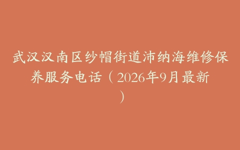 武汉汉南区纱帽街道沛纳海维修保养服务电话（2026年9月最新）