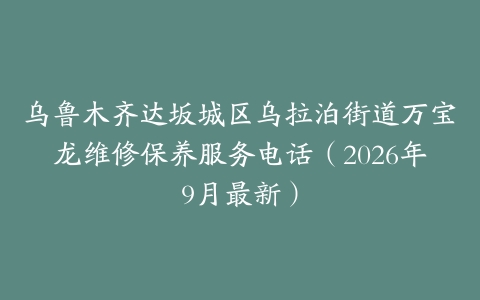 乌鲁木齐达坂城区乌拉泊街道万宝龙维修保养服务电话（2026年9月最新）