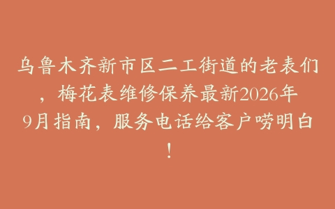 乌鲁木齐新市区二工街道的老表们，梅花表维修保养最新2026年9月指南，服务电话给客户唠明白！