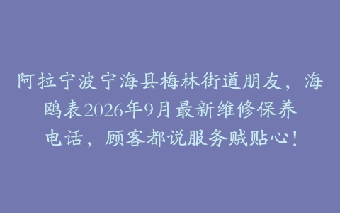 阿拉宁波宁海县梅林街道朋友，海鸥表2026年9月最新维修保养电话，顾客都说服务贼贴心！