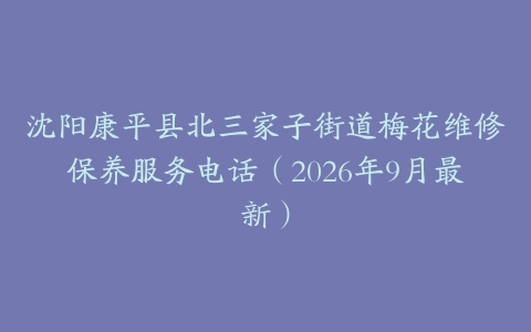 沈阳康平县北三家子街道梅花维修保养服务电话（2026年9月最新）