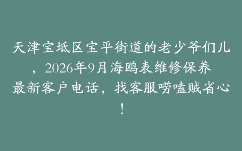 天津宝坻区宝平街道的老少爷们儿，2026年9月海鸥表维修保养最新客户电话，找客服唠嗑贼省心！