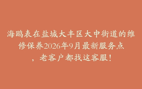 海鸥表在盐城大丰区大中街道的维修保养2026年9月最新服务点，老客户都找这客服！