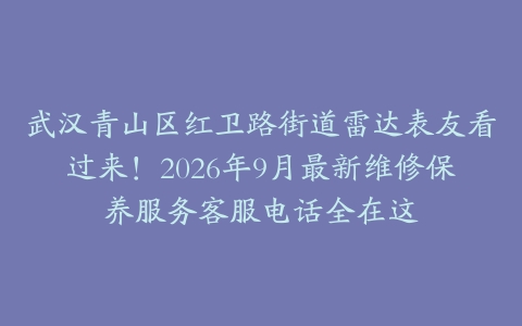 武汉青山区红卫路街道雷达表友看过来！2026年9月最新维修保养服务客服电话全在这