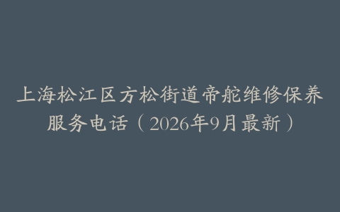 上海松江区方松街道帝舵维修保养服务电话（2026年9月最新）