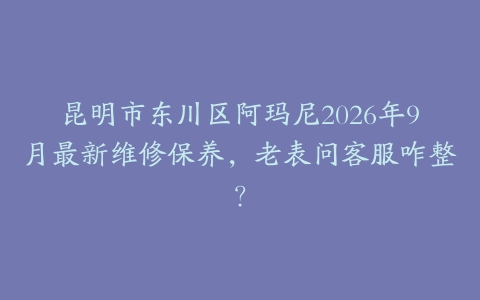 昆明市东川区阿玛尼2026年9月最新维修保养，老表问客服咋整？