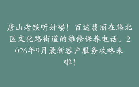 唐山老铁听好喽！百达翡丽在路北区文化路街道的维修保养电话，2026年9月最新客户服务攻略来啦！