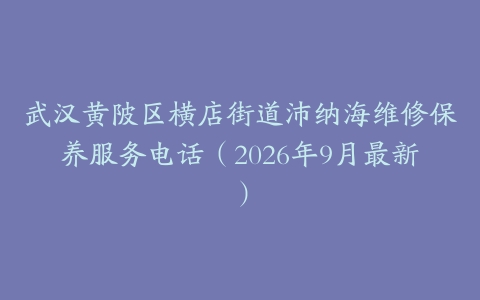 武汉黄陂区横店街道沛纳海维修保养服务电话（2026年9月最新）